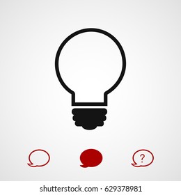 Light bulb vector icon, vector best flat icon, EPS 10