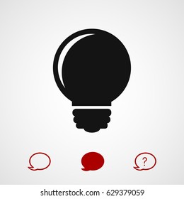 Light bulb vector icon, vector best flat icon, EPS