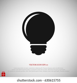 Light bulb vector icon, vector best flat icon, EPS