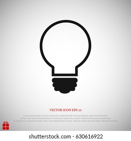 Light bulb vector icon, vector best flat icon, EPS 10
