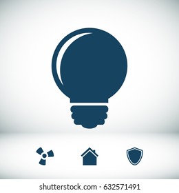 Light bulb vector icon, vector best flat icon, EPS
