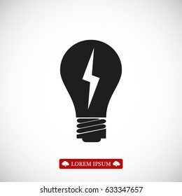 light bulb vector icon, vector best flat icon EPS 10