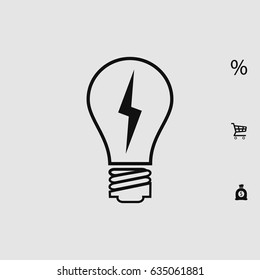 light bulb vector icon, vector best flat icon EPS 10