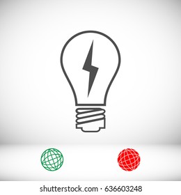 light bulb vector icon, vector best flat icon EPS 10