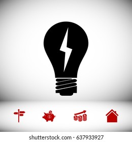light bulb vector icon, vector best flat icon EPS 10