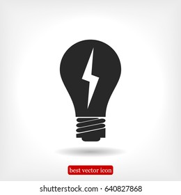 light bulb vector icon, vector best flat icon EPS 10