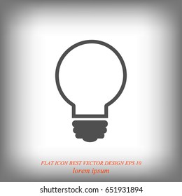 Light bulb vector icon, vector best flat icon, EPS 10