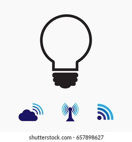 Light bulb vector icon, vector best flat icon, EPS 10