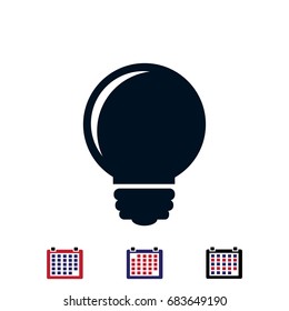 Light bulb vector icon, vector best flat icon, EPS