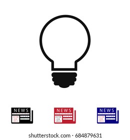 Light bulb vector icon, vector best flat icon, EPS 10
