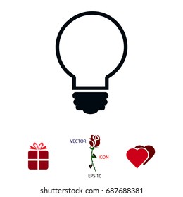 Light bulb vector icon, vector best flat icon, EPS 10