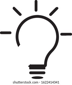 Light bulb vector icon black color