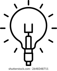 Light bulb vector icon. Can be used for printing, mobile and web applications.