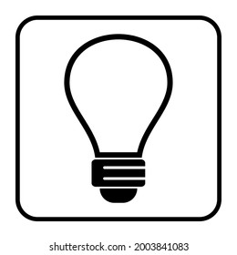 Light bulb vector icon. Electric Lighting. Electric, shining. Vector light bulb icon, isolated on a white background on a box. Bulb light icon - Sign of ideas, solutions. Energy bulb light symbol