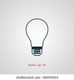 Light bulb vector icon, Vector EPS 10 illustration style