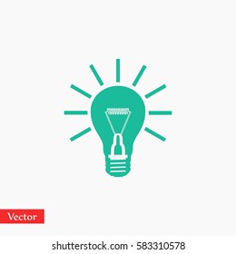 Light bulb vector icon, Vector EPS 10 illustration style