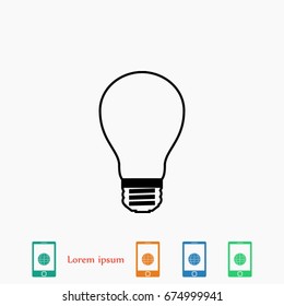 Light bulb vector icon, Vector EPS 10 illustration style