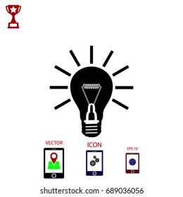 Light bulb vector icon, Vector EPS 10 illustration style