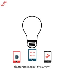 Light bulb vector icon, Vector EPS 10 illustration style
