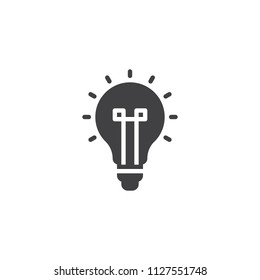 Light bulb vector icon. filled flat sign for mobile concept and web design. Lamp simple solid icon. Idea symbol, logo illustration. Pixel perfect vector graphics