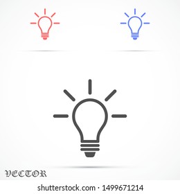 Light bulb vector icon. Light  bulb icon idea. Light bulb for  icon. idea Light bulb  10 eps. Lorem Ipsum. WEB