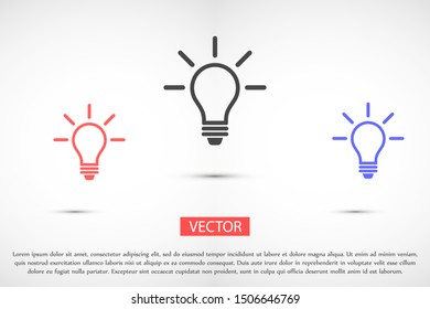 Light bulb vector icon. Light bulb icon idea. Light bulb for icon. idea Light bulb 10 eps. Lorem Ipsum. WEB