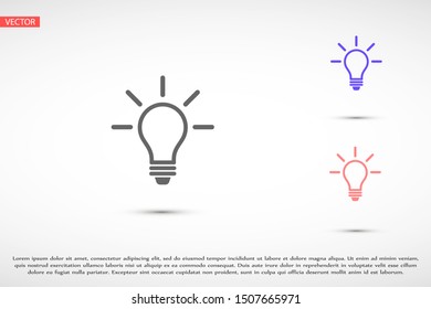 Light bulb vector icon. Light bulb icon idea. Light bulb for icon. idea Light bulb 10 eps. Lorem Ipsum. WEB