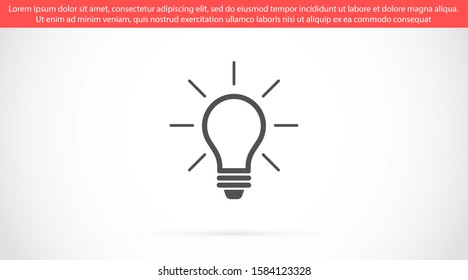 Light bulb vector icon. Light  bulb icon idea. Light bulb for  icon. idea Light bulb  10 eps. Lorem Ipsum. WEB