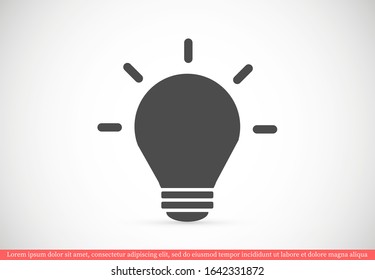 Light bulb vector icon. light bulb icon idea. light bulb for light icon. idea bulb icon. 10 eps. Lorem Ipsum.