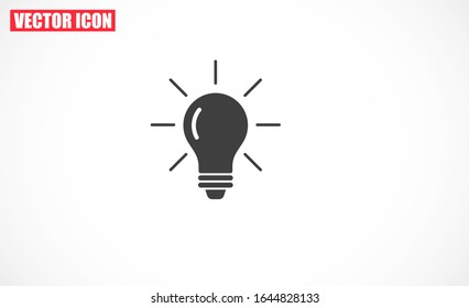 Light bulb vector icon. light bulb icon idea. light bulb for light icon. idea bulb icon. 10 eps. Lorem Ipsum.
