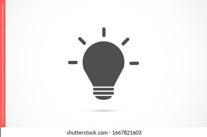 Light bulb vector icon. light bulb icon idea. light bulb for light icon. idea bulb icon. 10 eps. Lorem Ipsum.