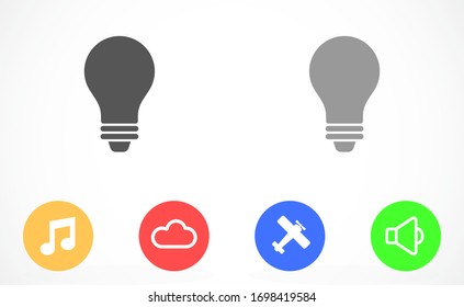 Light bulb vector icon. light bulb icon idea. light bulb for light icon. idea bulb icon. 10 eps. Lorem Ipsum.