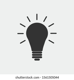 Light bulb vector icon illustration sign