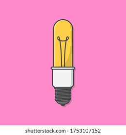 Light Bulb Vector Icon Illustration. Incandescent Or Fluorescent Energy Saving Light Bulb