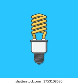 Ilustración del icono del vector de bombillas ligeras. Bombilla de ahorro de energía incandescente o fluorescente
