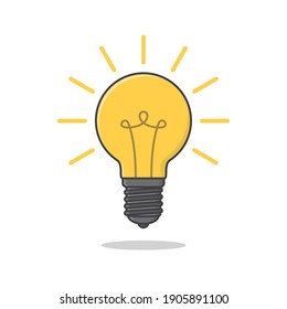 Light Bulb Vector Icon Illustration. Incandescent Or Fluorescent Energy Saving Light Bulb