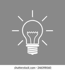 Light bulb. Vector icon.The illustration on gray background