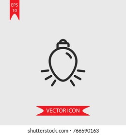 Light bulb vector icon, illustration symbol