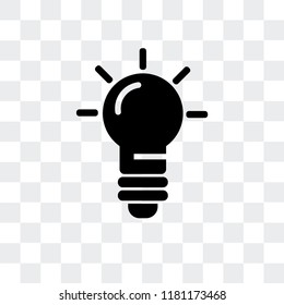Light Bulb vector icon isolated on transparent background, Light Bulb logo concept