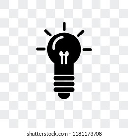 Light Bulb vector icon isolated on transparent background, Light Bulb logo concept