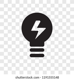 Light bulb vector icon isolated on transparent background, Light bulb transparency logo concept