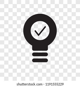 Light bulb vector icon isolated on transparent background, Light bulb transparency logo concept