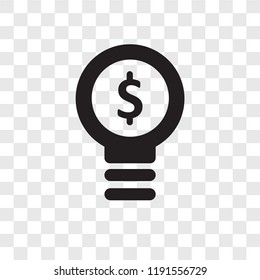 Light bulb vector icon isolated on transparent background, Light bulb transparency logo concept