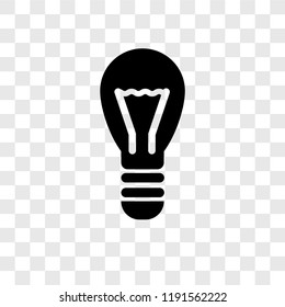 Light bulb vector icon isolated on transparent background, Light bulb transparency logo concept
