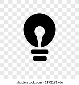 Light bulb vector icon isolated on transparent background, Light bulb transparency logo concept