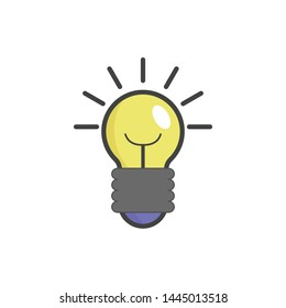 Light bulb vector icon isolated on whtite background