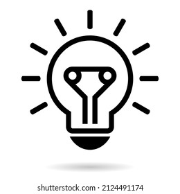 Light bulb vector icon isolated on white background