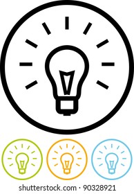 Light bulb - Vector icon isolated on white