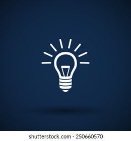 Light bulb vector icon vector lamp illustration