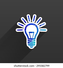 Light bulb vector icon vector lamp illustration